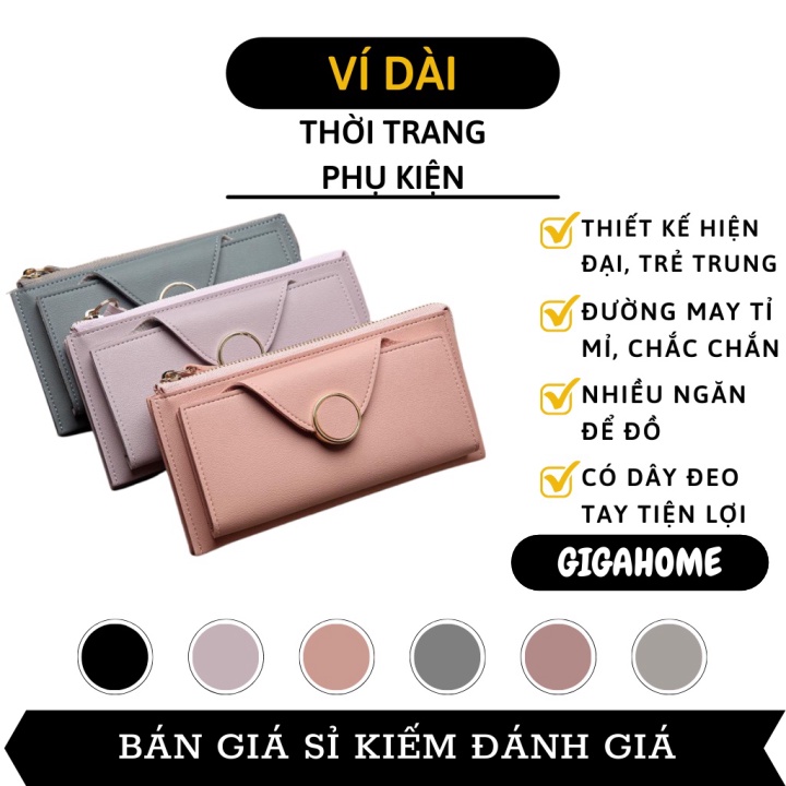 Bóp cầm tay thời trang nữ  GIÁ VỐN] Ví dài cầm tay có khóa tròn đẹp mắt, thiết kế đầy đủ ngăn tiện lợi  8626