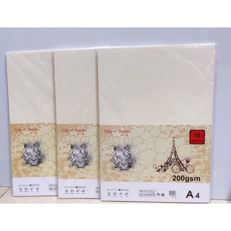 Giấy vẽ màu nước A4/A3 💦 màu bột/ tập giấy gấu 200gms tập 15 tờ