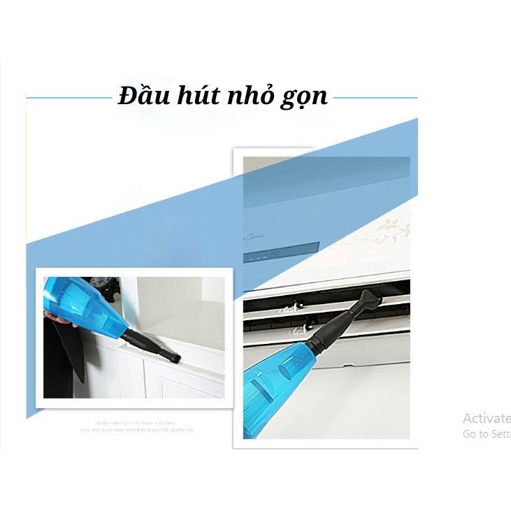 Máy hút bụi Tiroshi cầm tay mini động cơ gắn liền, công suất 650W, điện áp 220V-50Hz.ngăn chứa bụi 1.5L