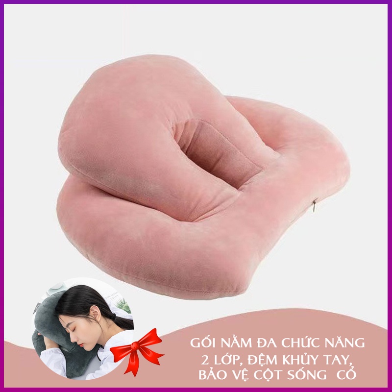 Gối kê cổ, kê tay ngủ trưa chống đau mỏi vai gáy tiện lợi KN STORE cho trường học, văn phòng, máy bay, du lịch