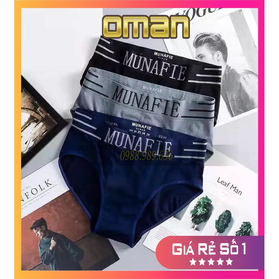 Quần lót nam tam giác nam dệt kim, Quần sịp tam giác nam Munafie cao cấp Freesize 43-75kg SC03 - OMAN