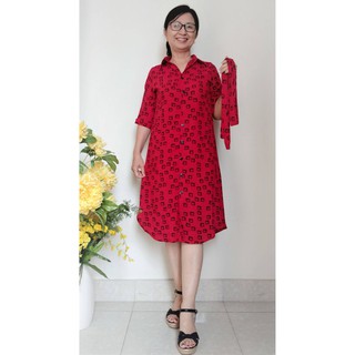 [GIẢM GIÁ] Đầm Trung Niên Kiểu Sơ Mi (48kg - 85kg)