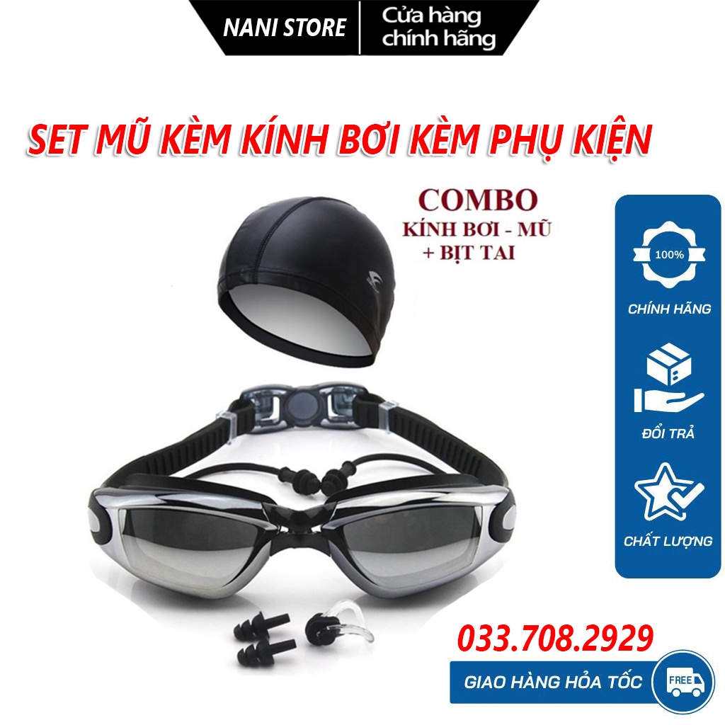 Siêu sale - Hàng Chính hãng Set mũ kính Bơi Hàn Quốc Phoenix ( LOẠI XỊN ) + TẶNG Hộp Đựng Tiện Dụng - LICLAC