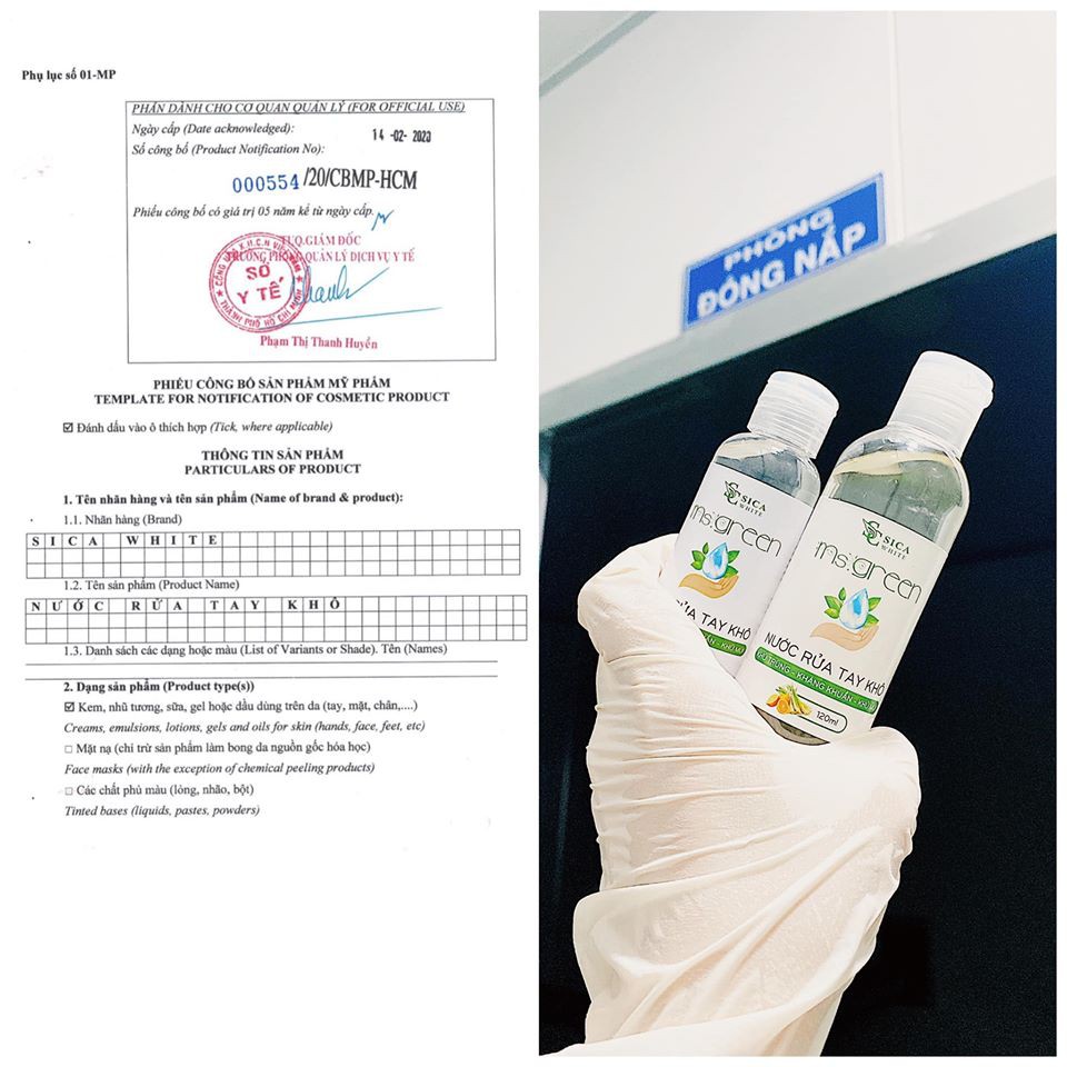 Dung dịch rửa tay diệt khuẩn SICA WHITE 60ml và 120ml | BigBuy360 - bigbuy360.vn