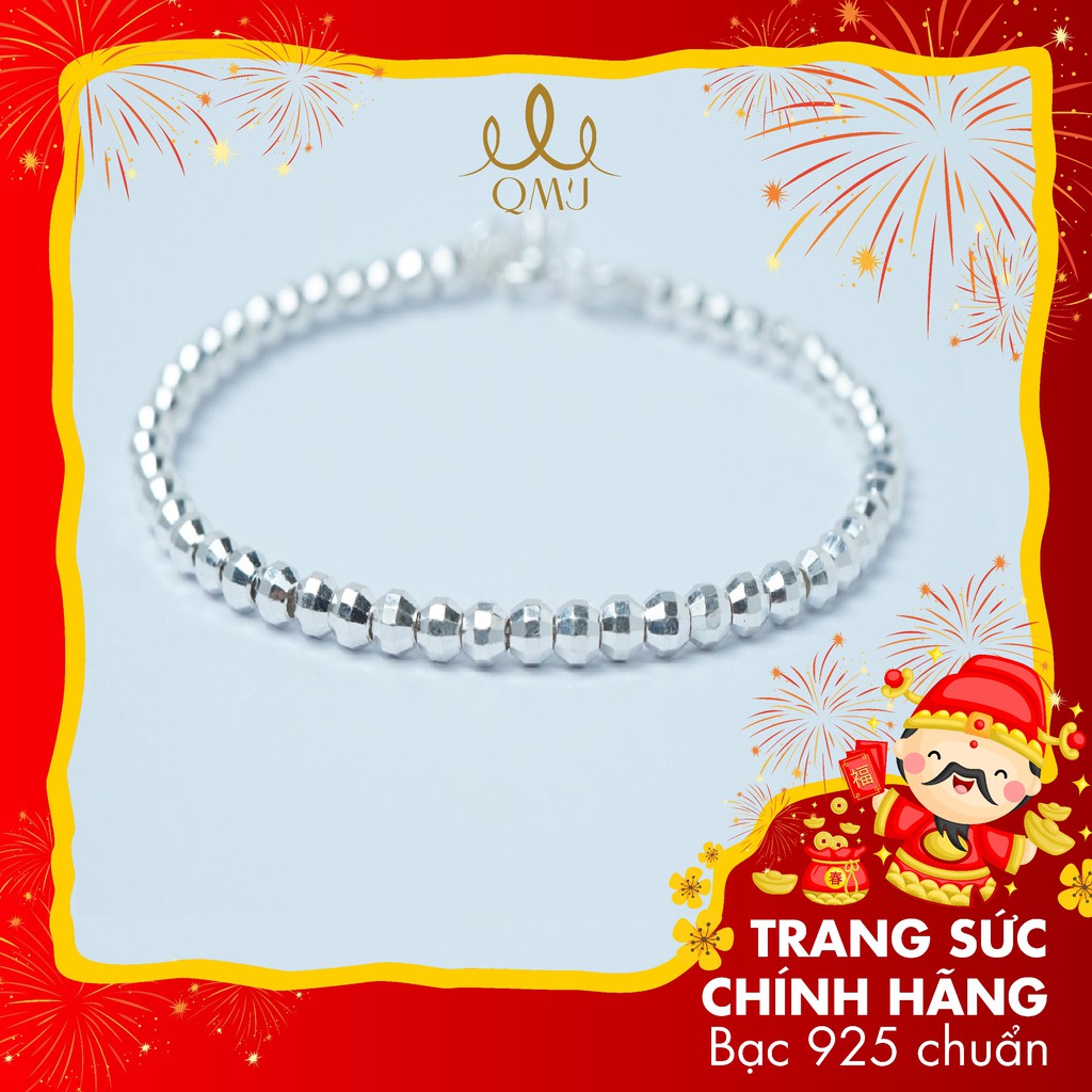 Lắc tay bạc QMJ bi phay đẹp đơn giản, nhỏ xinh - Q013 | BigBuy360 - bigbuy360.vn