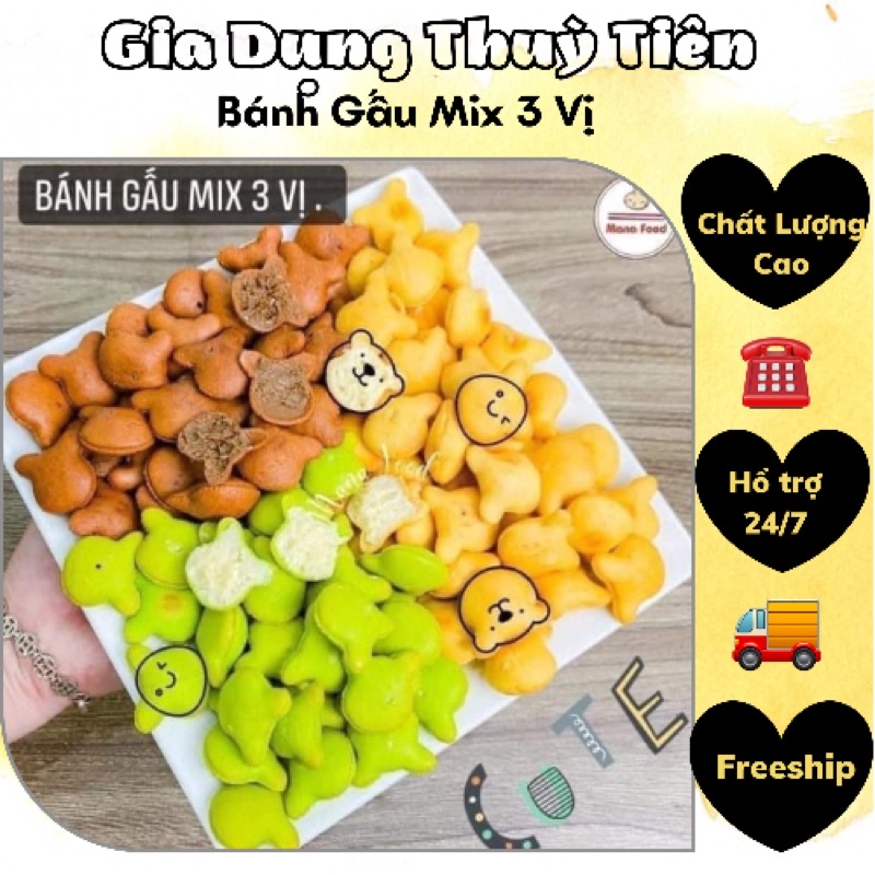 Bánh gấu mix 3 vị (500gr)