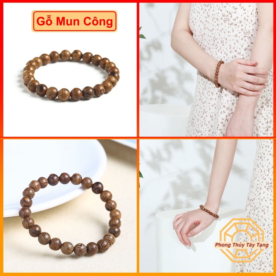 Vòng Tay Phong Thuỷ Gỗ Tự Nhiên  mùi thơm nhẹ Bình An, May Mắn quà tặng ý nghĩa - Phong Thuỷ Tây Tạng