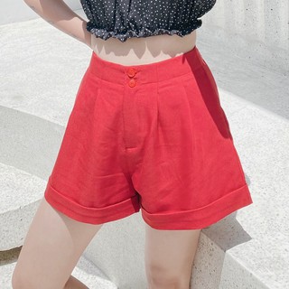 Quần short ngắn 2 nút - màu đỏ 🎀 basic short 🎀 - bynhien.boutique