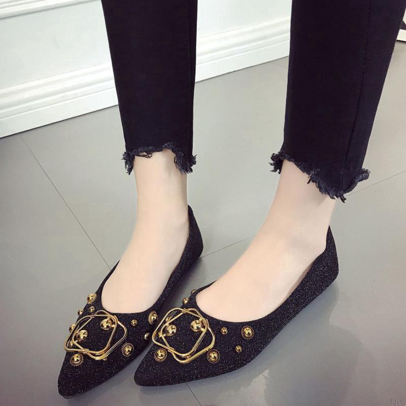 Giày búp bê nữ đế bằng mũi nhọn phong cách Hàn Quốc | BigBuy360 - bigbuy360.vn