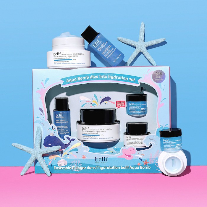 Belif - Set dưỡng da 4 món Belif Moisture Aqua Bomb Dive Into Hydration Set