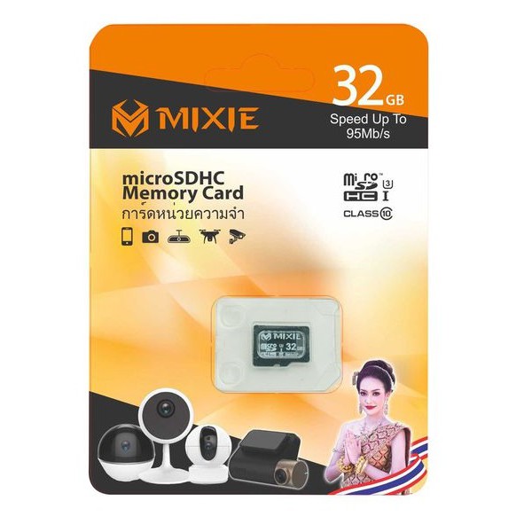 Thẻ nhớ microSDHC Mixie 32GB / 64GB U3 4K 95MB/s (Đen) - Hãng phân phối chính thức