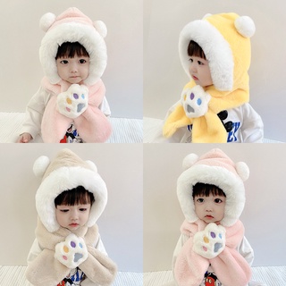 Thick velvet hood to keep baby warm in autumn and winter, cute for baby