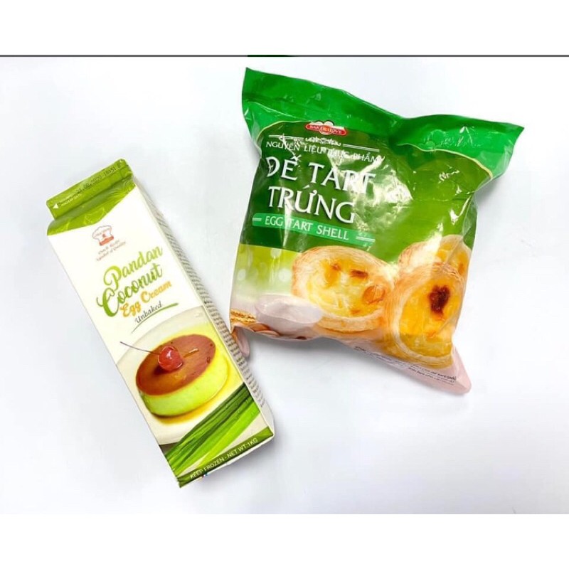 Combo Tart trứng (Bao gồm: 30 Đế tart + Kem trứng dữa dừa lá dứa)