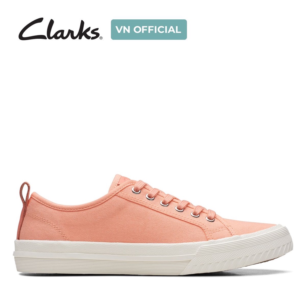 Giày Sneaker Vải Canvas Nữ Clarks Roxby Lace màu Coral Canvas