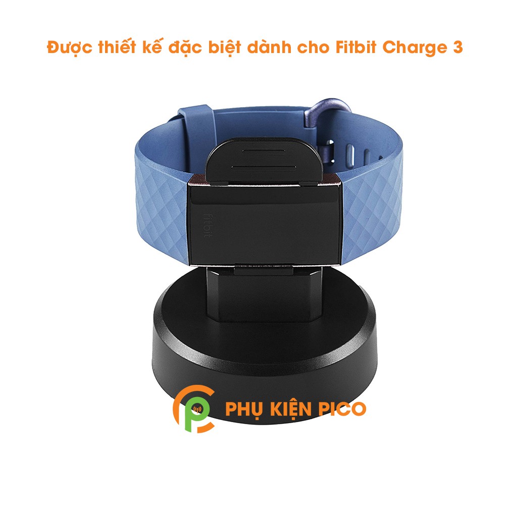 [CHÍNH HÃNG] Đế sạc đồng hồ Fitbit Charge 3 đen dây cáp USB 1m Adapter Smartwatch