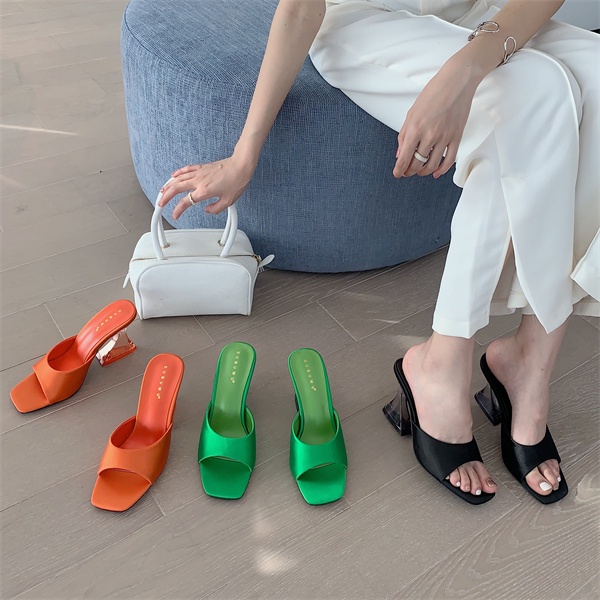 Giày Cao Gót Nữ Bằng Da Nhiều Màu Sắc 3.35 Inch Gót Cao Size Lớn 35-42