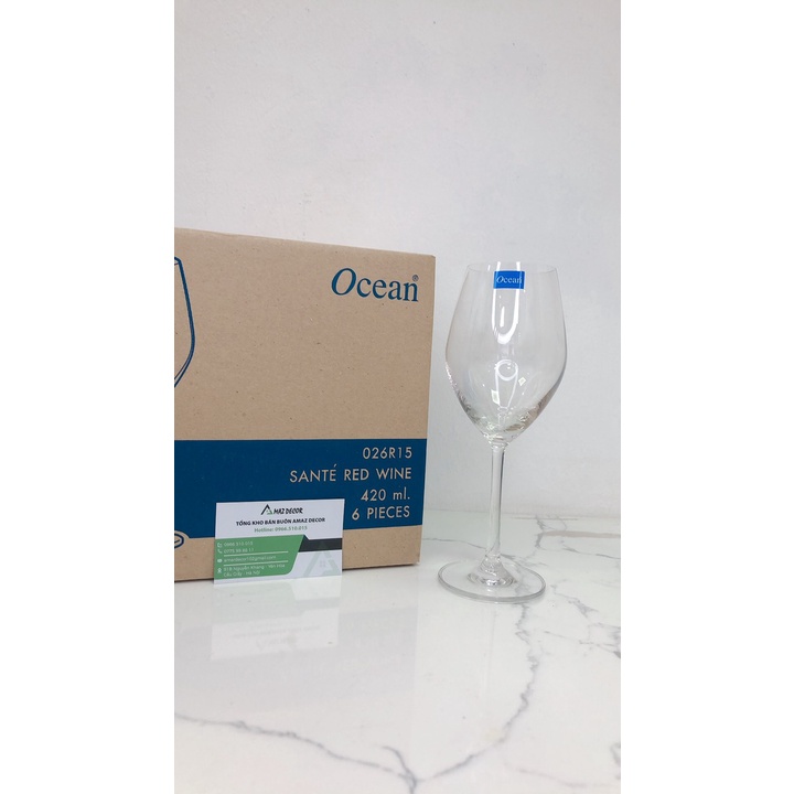 Bộ 6 ly vang thủy tinh Thái Lan Ocean 026R15 Santé Red Wine 420ml chính hãng cao cấp giá rẻ
