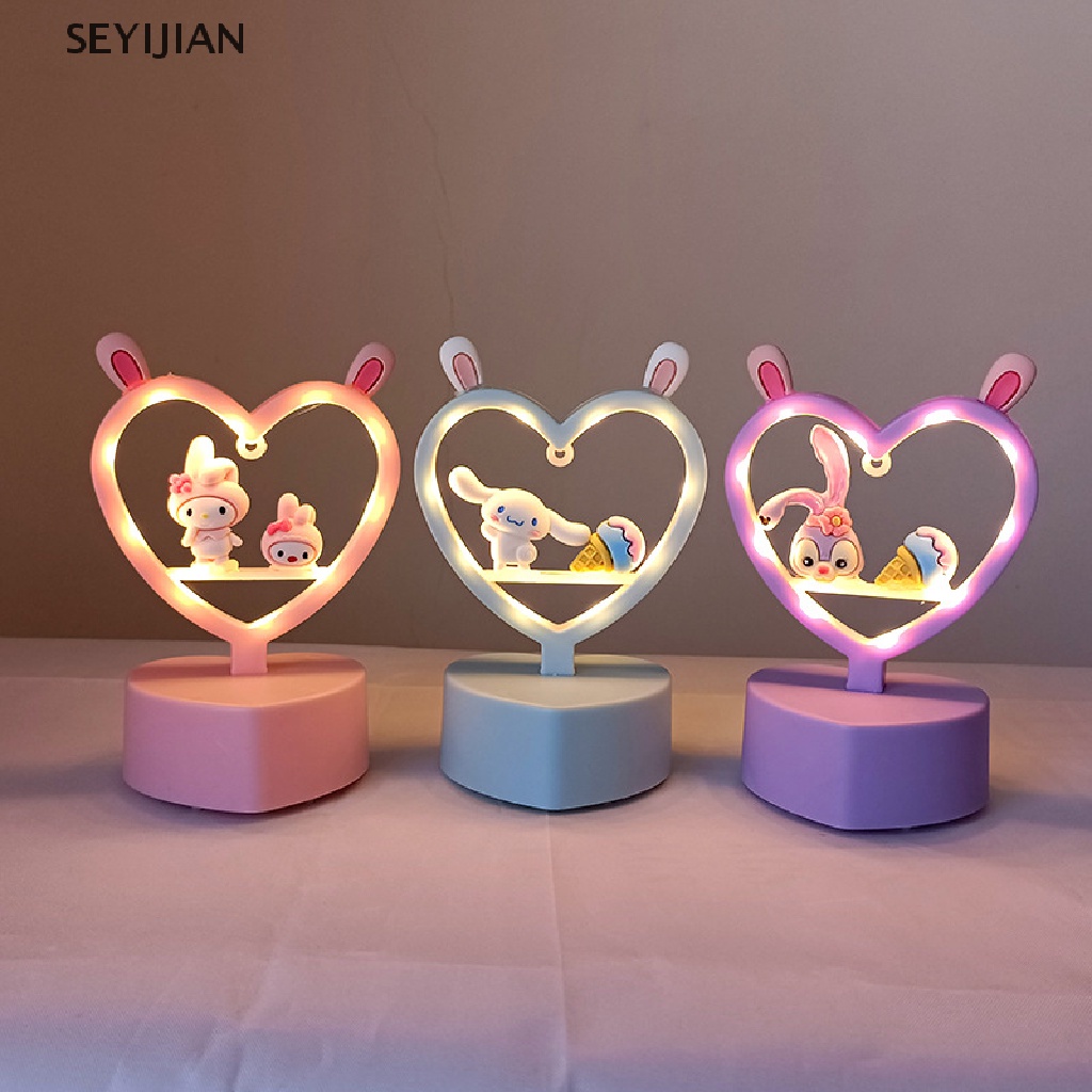 Đèn Ngủ Để Bàn 3D DIY Hình Cinnamoroll Dog My Melody Kuromi Sanrio Dễ Thương Sáng Tạo