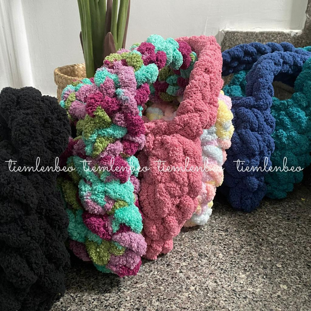 TÚI ĐEO VAI HANDMADE SỢI LEN CHUNKY BÔNG SIÊU MỀM MỊN, SHOULDERBAG