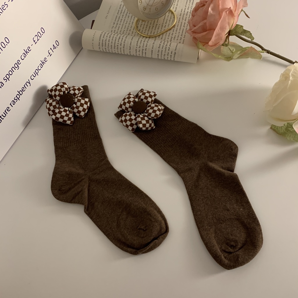 Set 2 Đôi Tất Hoa Mùa Thu Đông Cho Nữ