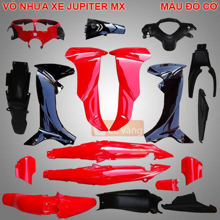 Vỏ nhựa xe máy Yamaha Jupiter MX- nhựa TRẮNG CAO CẤP màu ĐỎ CỜ