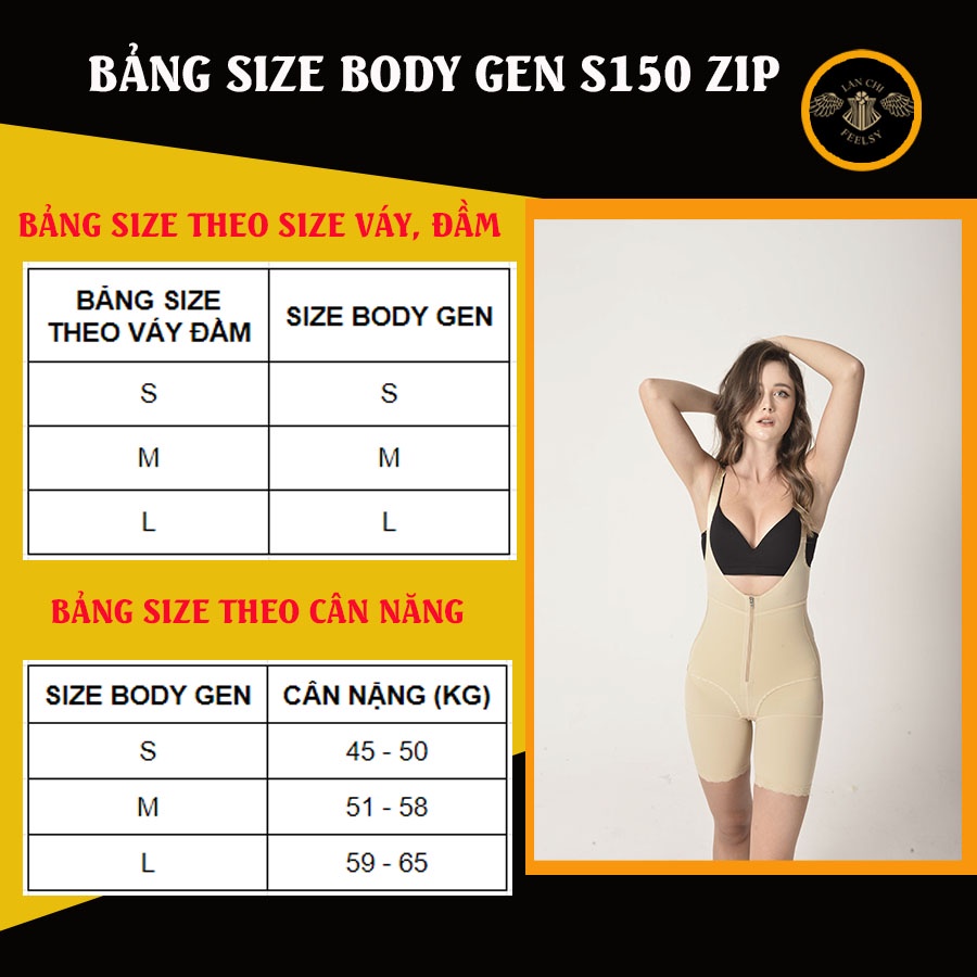 Đồ lót gen nịt bụng định hình giảm eo, mỡ lưng nách, sau sinh cho mùa hè Body S150Zip, mặc đầm ôm bó, áo dài không lộ | BigBuy360 - bigbuy360.vn