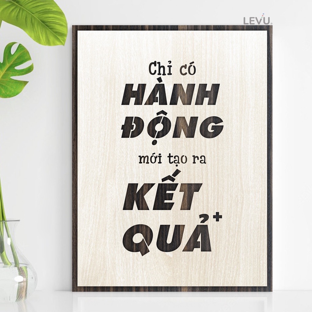 [Độc Lạ] Tranh treo tường bằng Gỗ handmade khắc laser chữ slogan tạo động lực TBIG033