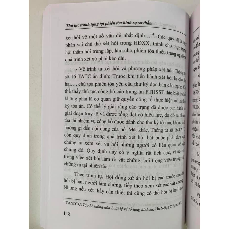 Sách - Thủ tục tranh tụng tại phiên toà hình sự sơ thẩm tái bản lần thứ nhất