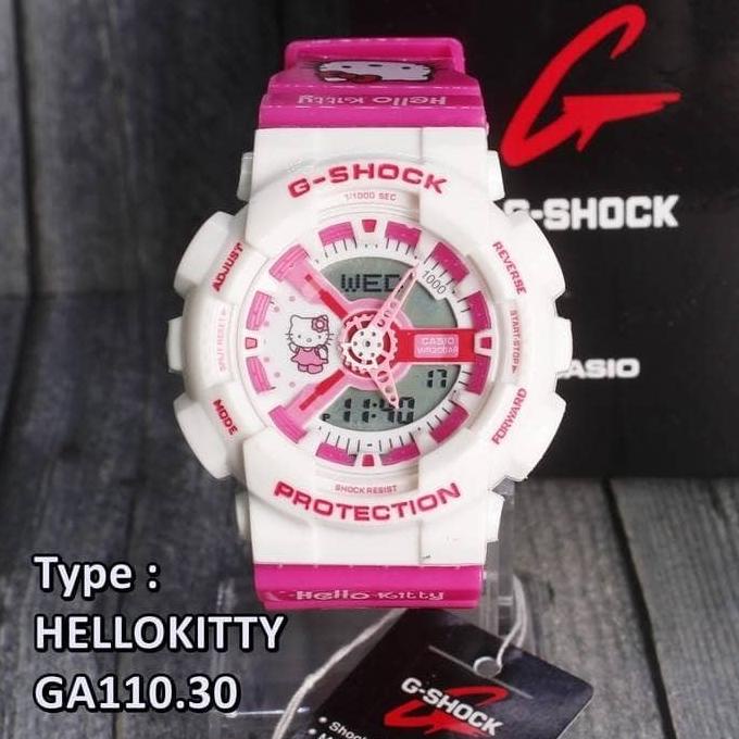 Mô Hình Mới Nhất!! Đồng Hồ Casio HELLO KITTY G-Shock Hồng Trắng Cho Nữ / Trẻ Em2