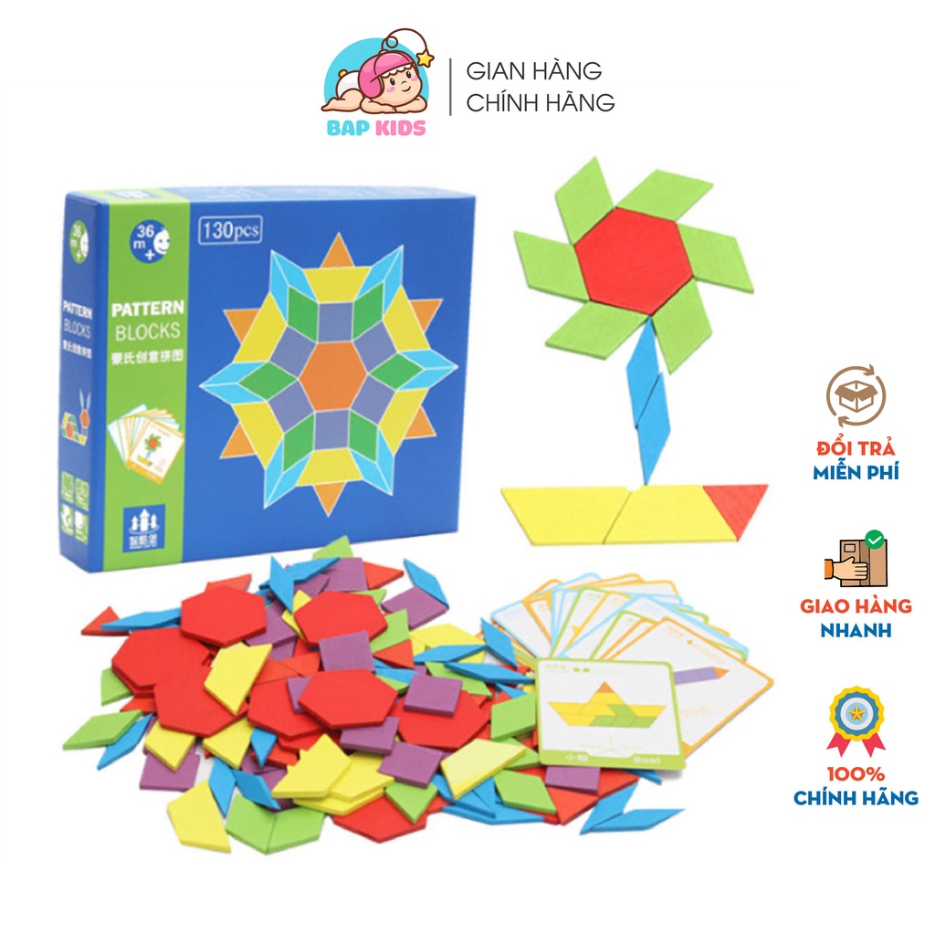Đồ chơi gỗ Bapkids, Hộp ghép hình sáng tạo phát triển tư duy