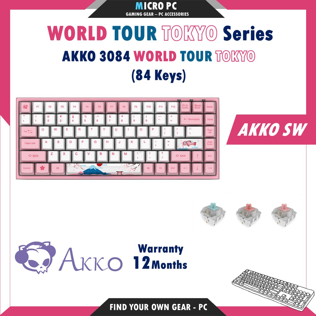 Bàn Phím Cơ🎮FREESHIP🎮 AKKO 3068 / 3084 / 3087 / 3108  World Tour Tokyo - Hàng chính hãng BH 12 Tháng