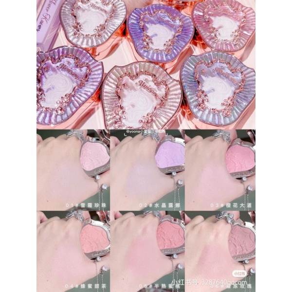 MUA 2 TẶNG cọ má hồng -Có sẵn - má hồng trang điểm Flower knows thú một sừng pha lê Unicorn crystal phép màu mộng mơ