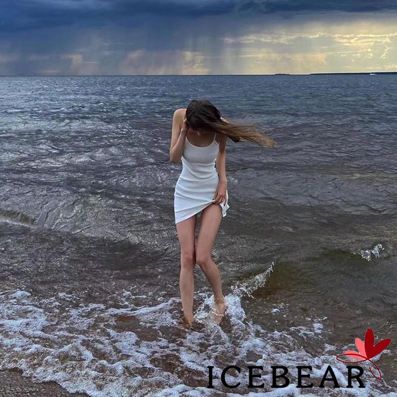 Đầm Ôm Hai Dây Hở Lưng Màu Sắc Trơn Thời Trang Mùa Hè Cho Nữ