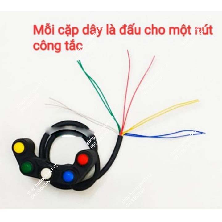 ( Hàng Chất, giá tốt ) Cùm Công Tắc 5 nút ( 2 nút Passing, 3 nút On/Off )