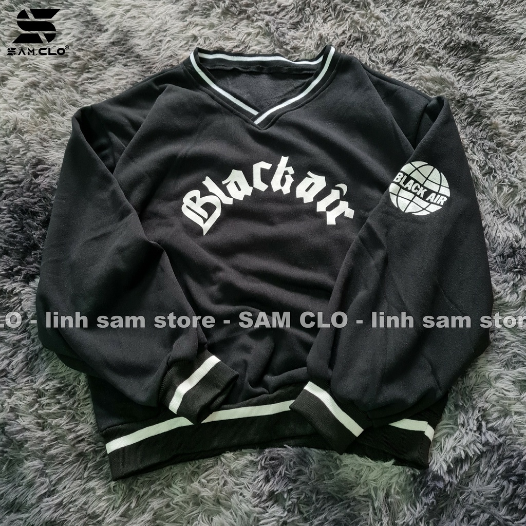 Áo sweater SAM CLO nữ nỉ tay dài ulzzang thu đông freesize dáng unisex in chữ BLACK AIR | BigBuy360 - bigbuy360.vn