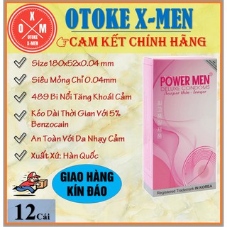 Bao cao su Powermen Siêu mỏng kéo dài thời gian hộp 12C