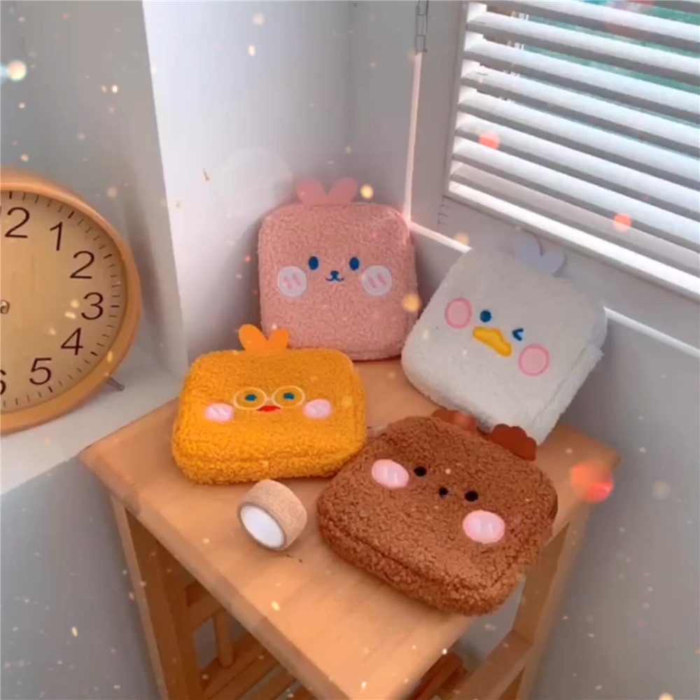 Túi Đựng Đồ Vệ Sinh Cá Nhân/Tai Nghe/Dây Cáp Mini Họa Tiết Hoạt Hình Xinh Xắn