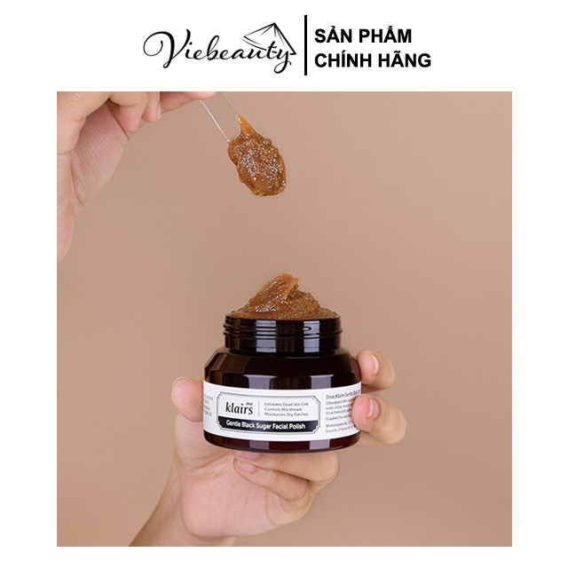 Tẩy Tế Bào Chết Làm Giảm Mụn Đầu Đen Với Đường Đen Dear, Klairs Gentle Black Sugar Facial Polish 110g - Viebeauty