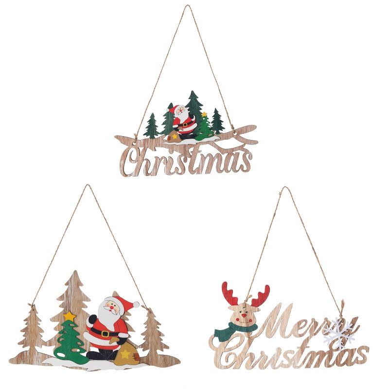 Treo cửa gỗ Kẻ du hành Giáng sinh Merry Christmas