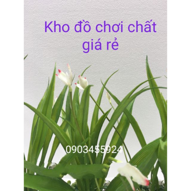 Cây Lan Chi 3 Bông Hoa Nụ - Cây Giả Cây Nhựa Không Kèm Chậu