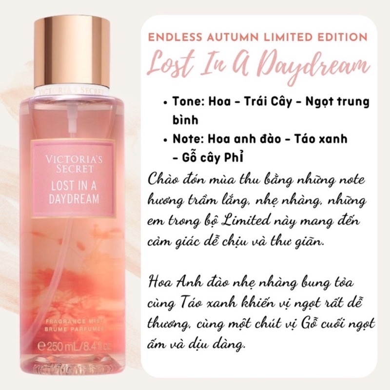 Xịt Thơm  Toàn Thân Victoria’s Secret Endless Autumn Fragrance Mist (250ml) +jɥȽÿ08+