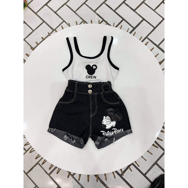 Bộ mickey crew bé gái