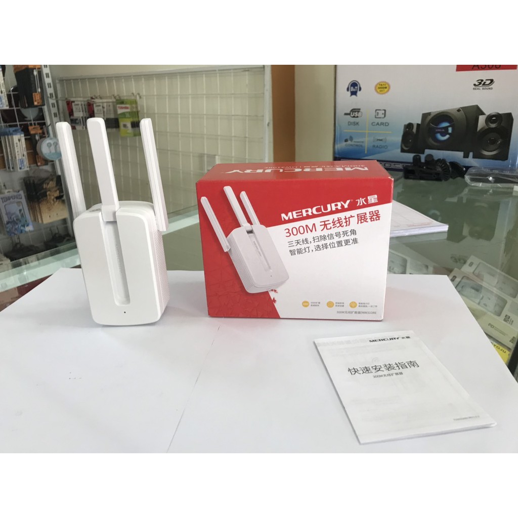 Kích sóng wifi Mercury 3 râu MW301RE – Tốc độ 300Mbps cực mạnh cắm trực tiếp ổ điện ( siêu rẻ )