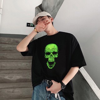 <SMLshop> ÁO THUN UNISEX GREENSKULL ĐEN