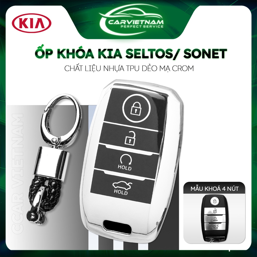 Ốp khóa nhựa TPU xe Ô tô KIA Seltos/Sonet Premium cao cấp - Bao bảo vệ chìa khóa khỏi bong tróc trầy xước