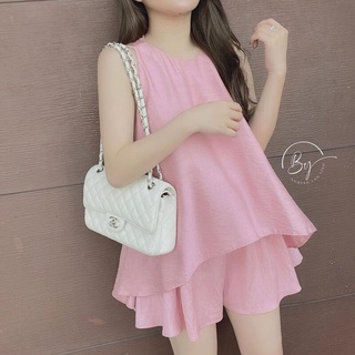 Sét bộ cộc bánh bèo áo 3 lỗ dáng yếm