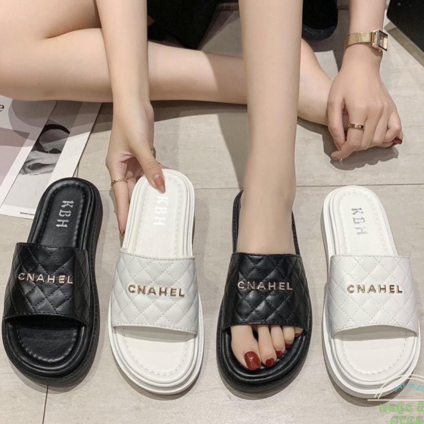 Dép lê nữ, thời trang trần trám hàng qc cao cấp full box shop THƠITRANG1989