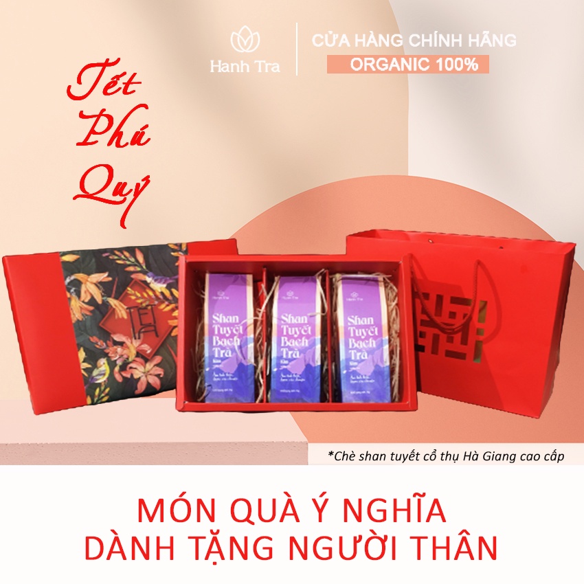 Hộp chè biếu Tết PHÚ QUÝ chè shan tuyết cổ thụ Hà Giang cả năm sung túc hộp quà tết ý nghĩa sang trọng | BigBuy360 - bigbuy360.vn