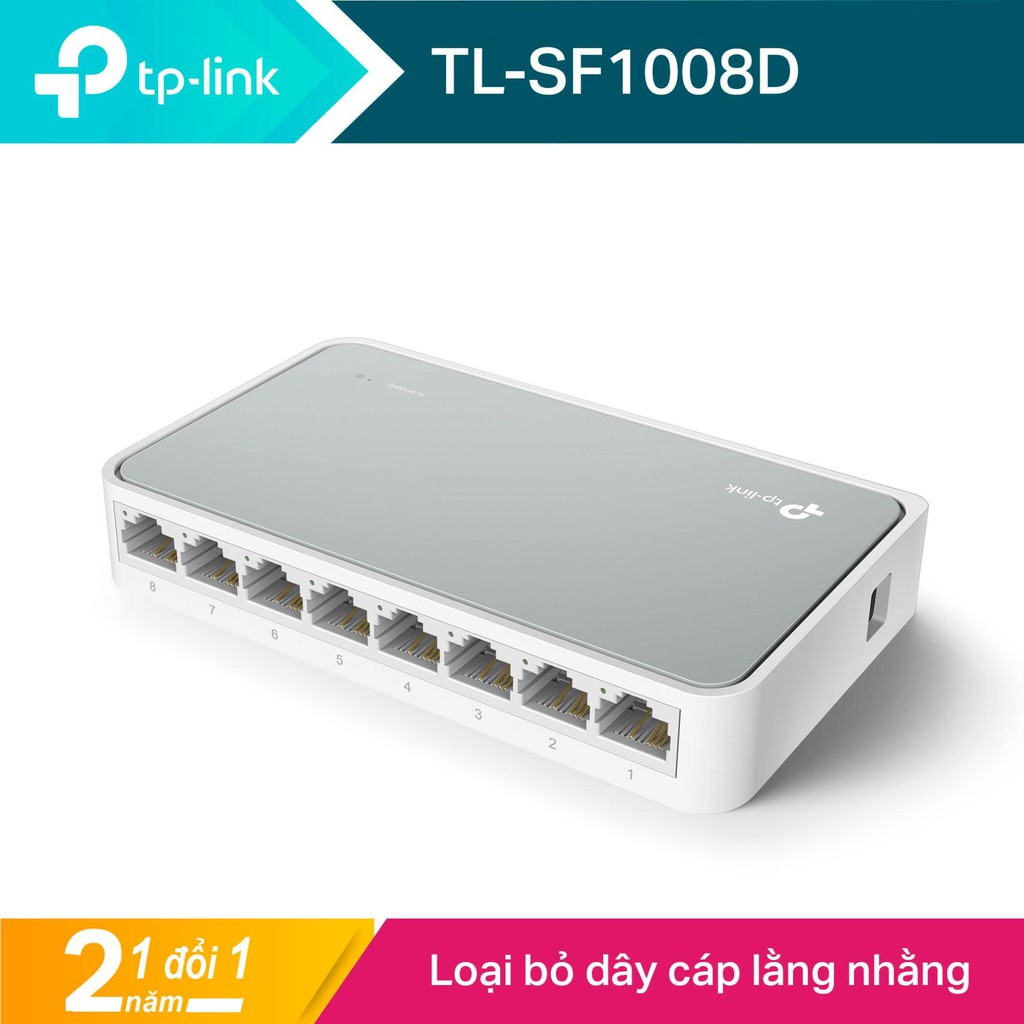 TP-Link 8 cổng 10/100 Mbps Bộ chia tín hiệu Kiểm soát lưu lượng -TL-SF1008D - Hàng Chính Hãng