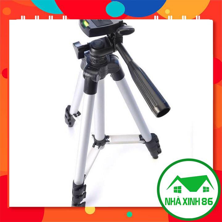 Gậy Tripod chụp ảnh 3 chân cao 1m2 l Chân gậy chụp ảnh Tripod 3110 tự đứng khung nhôm, chân cao su chống trơn trượt